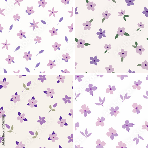 Vintage seamless floral pattern liberty style scaled merged