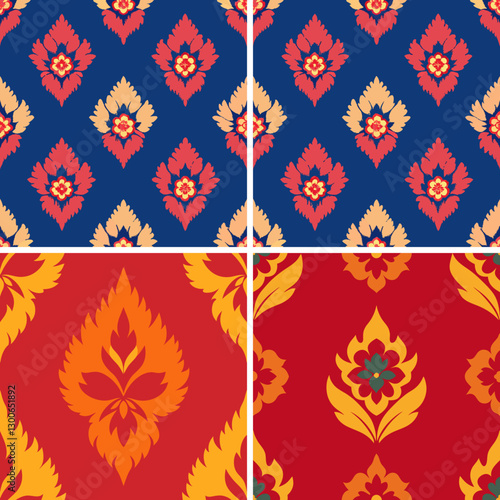 Flower Kat ethnic tribal seamless pattern flower seamless wallpaper Ethnic Kat abstract background art illustration for g