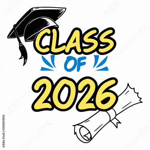 Urban Graffiti Graduation Year 2026 with Academic Cap"