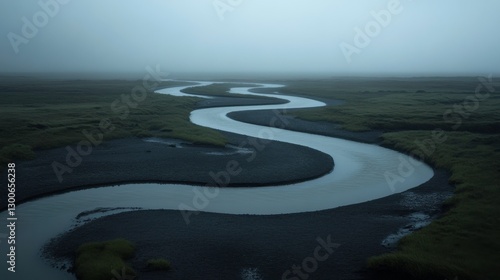 Serene Misty Landscape in Soft Focus and Gentle Light
