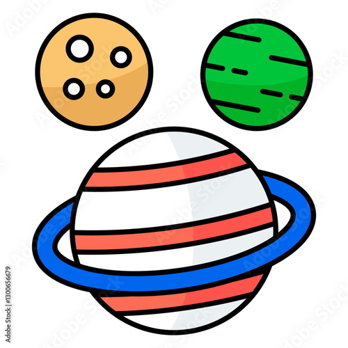 Modern design icon of revolving planet