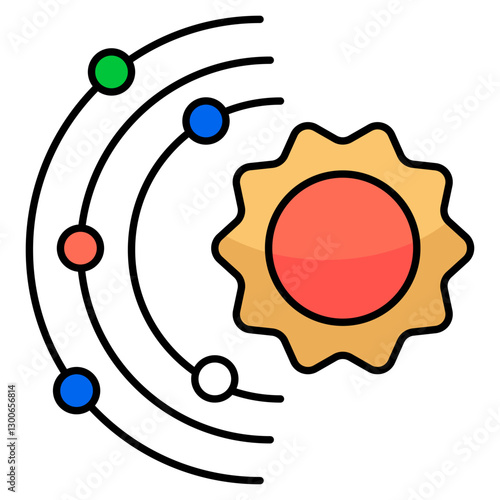 Modern design icon of solar system
