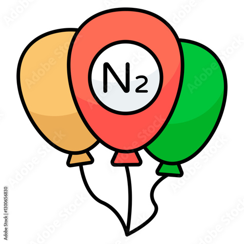 Perfect design icon of nitrogen balloons