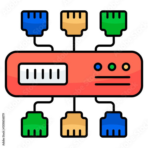 Perfect design icon of ethernet ports