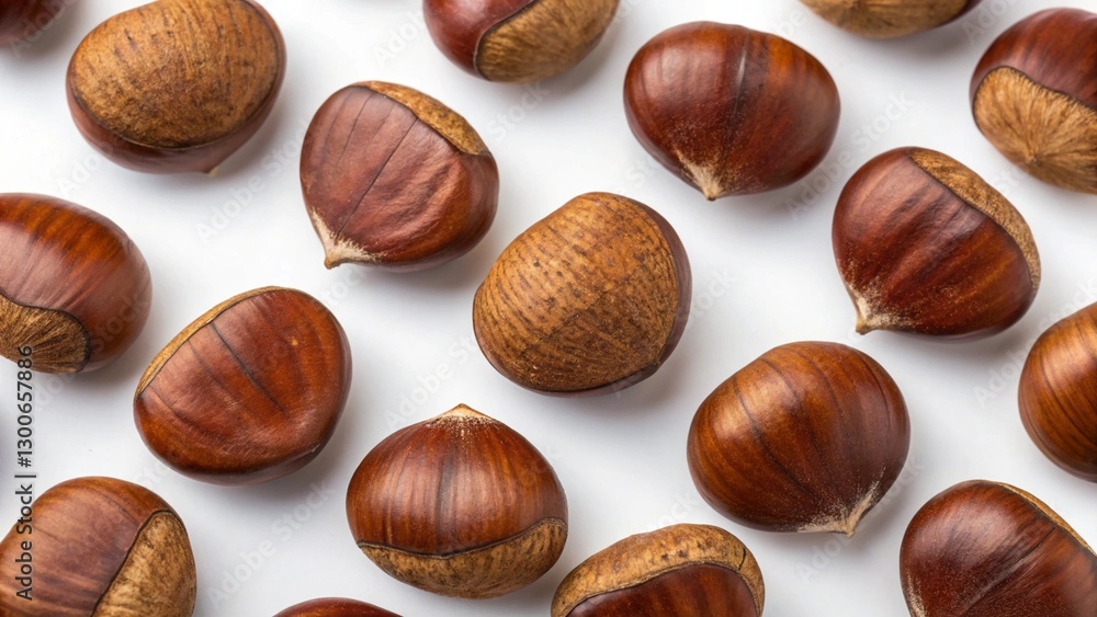 Fresh Chestnuts Isolated on White Background Fresh Chestnuts Isolated on White Background
