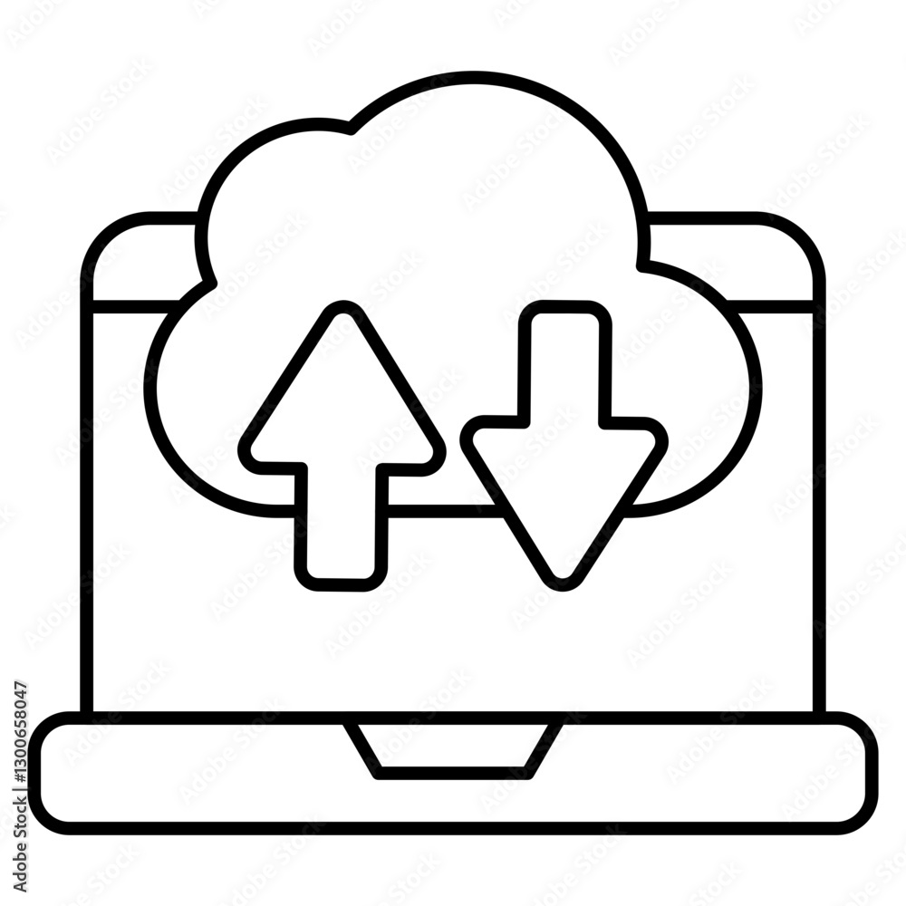 Editable design icon of cloud data transfer Editable design icon of cloud data transfer