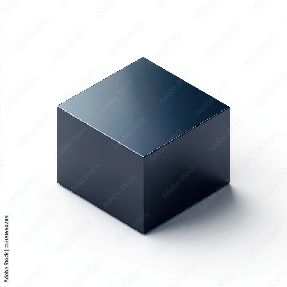 Dark Grey Cube, Minimalist 3D Geometric Shape on White Background Dark Grey Cube, Minimalist 3D Geometric Shape on White Background