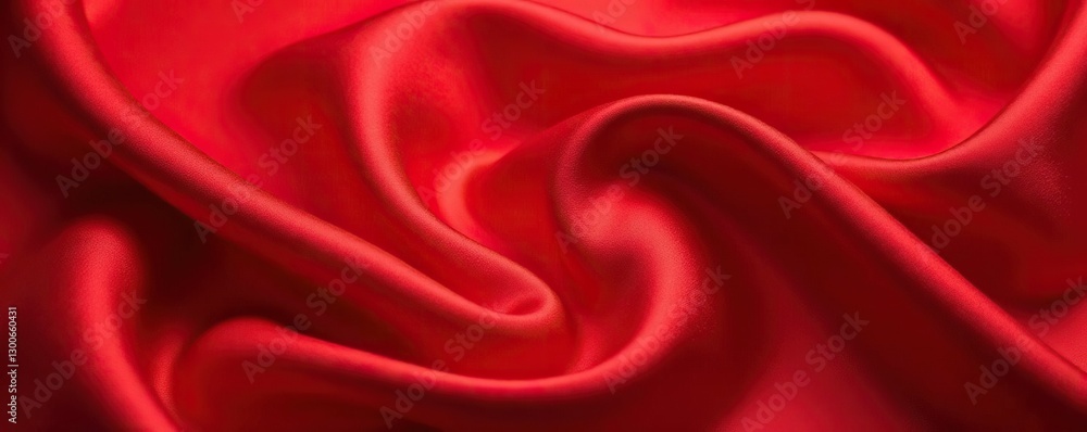 Obraz premium Luxurious red silk fabric with smooth and lustrous surface, silk, fabric detail, silky