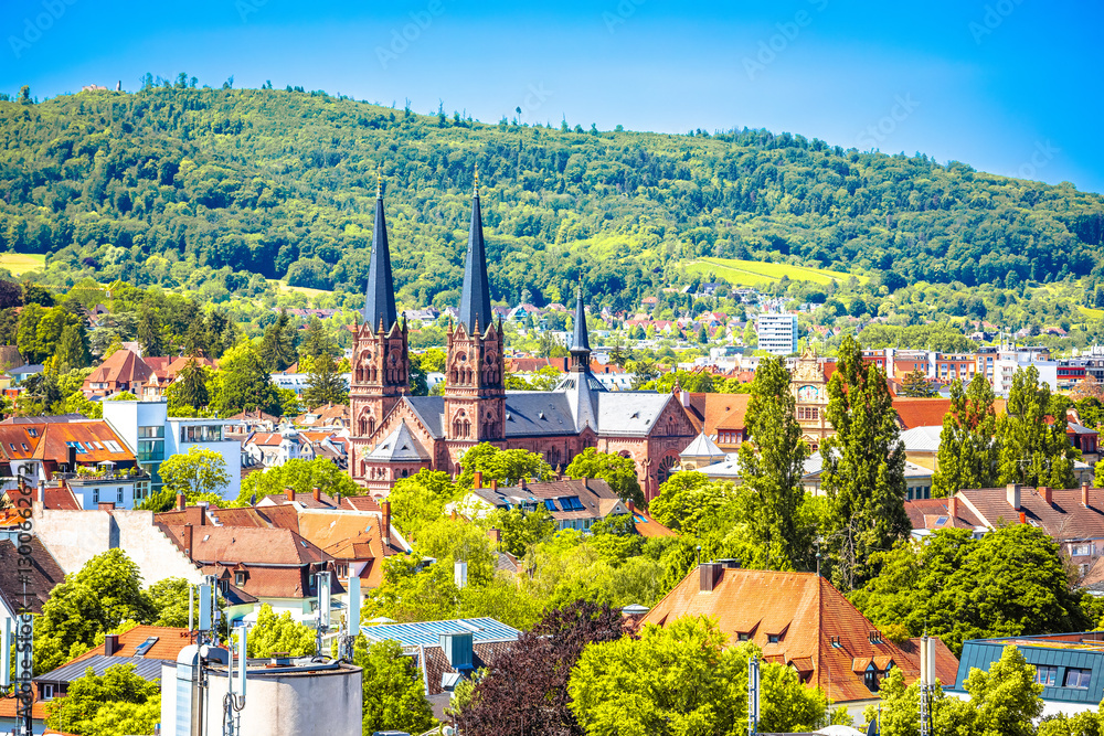 Freiburg im Breisgau green cityscape panoramic view