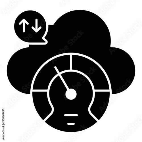 Editable design icon of cloud speed test