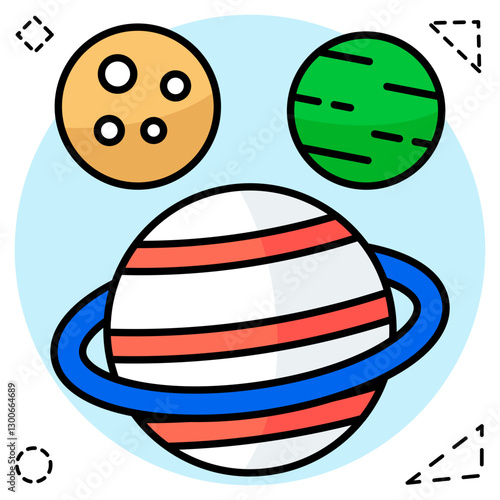 Modern design icon of revolving planet