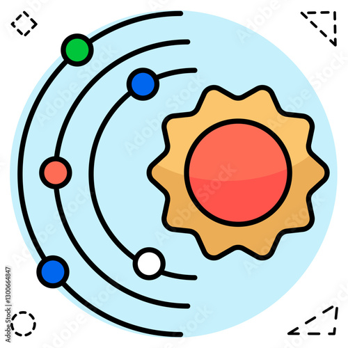 Modern design icon of solar system