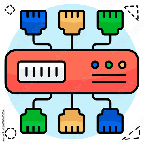 Perfect design icon of ethernet ports