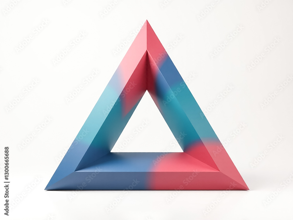 A blue, red, and pink triangle on a white background A blue, red, and pink triangle on a white background