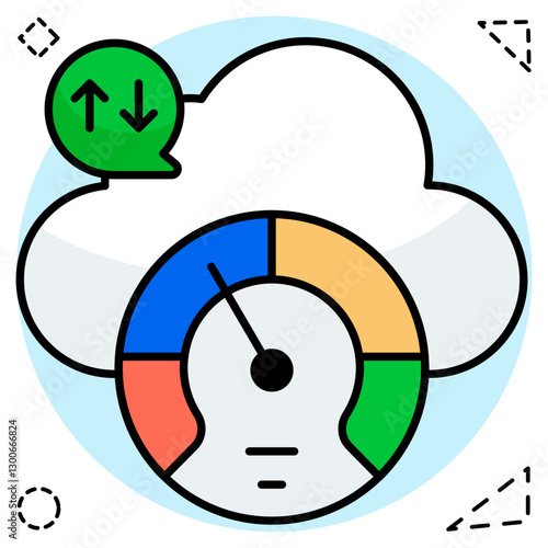 Editable design icon of cloud speed test
