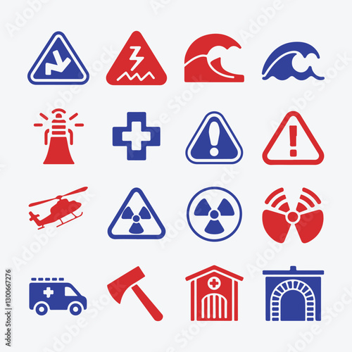 Disaster and Emergency Icons set. Editable vector icon. Perfect for web and app interfaces, presentations, info graphics, etc.
