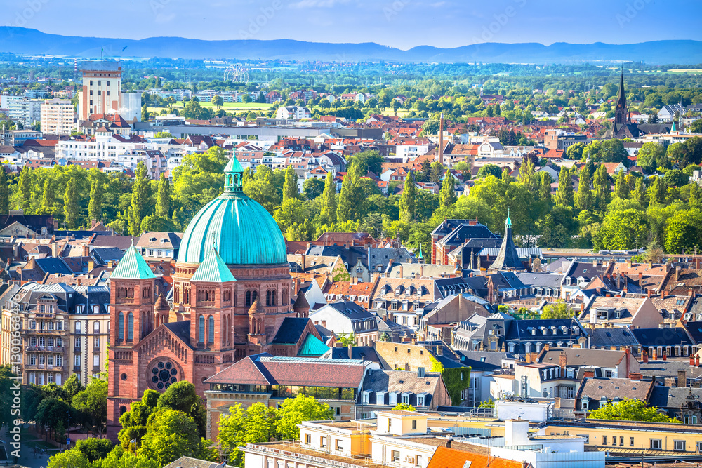 City of Strasbourg historic rooftops spectacular view from cathedral tower