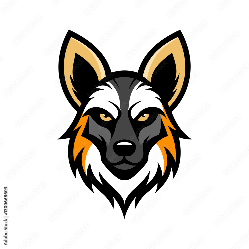 Fototapeta premium African Wild Dog head mascot logo design vector
