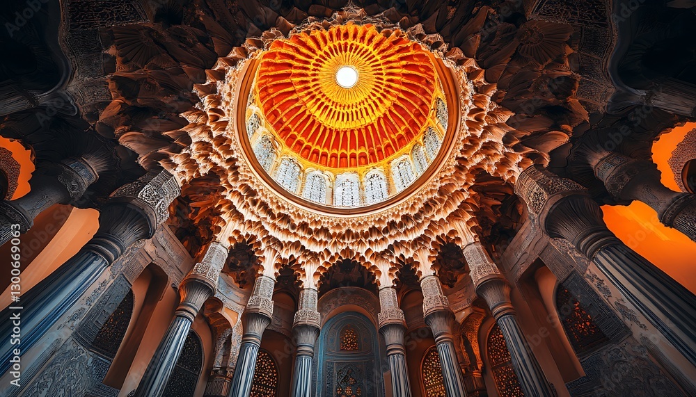 Obraz premium Ornate Dome Interior, Palace, Morocco