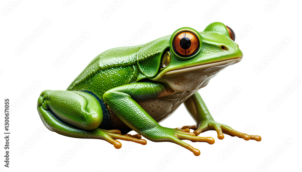 Vibrant Green Tree Frog With Bright Eyes on a transparent background Vibrant Green Tree Frog With Bright Eyes on a transparent background
