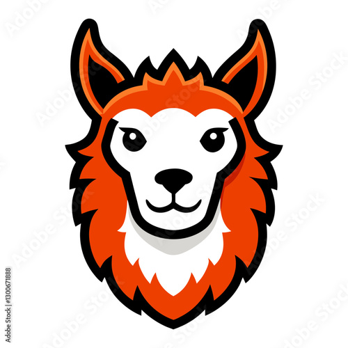 Alpaca head mascot logo design vector