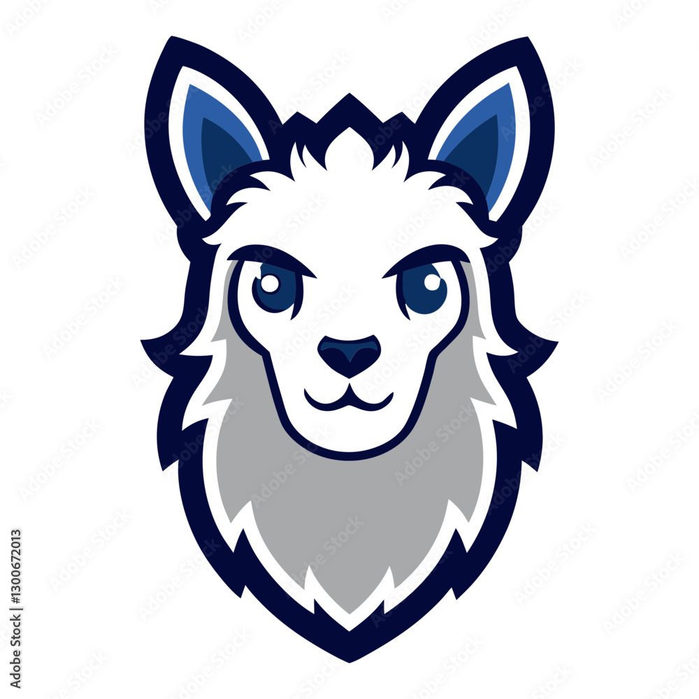 Obraz premium Alpaca head mascot logo design vector