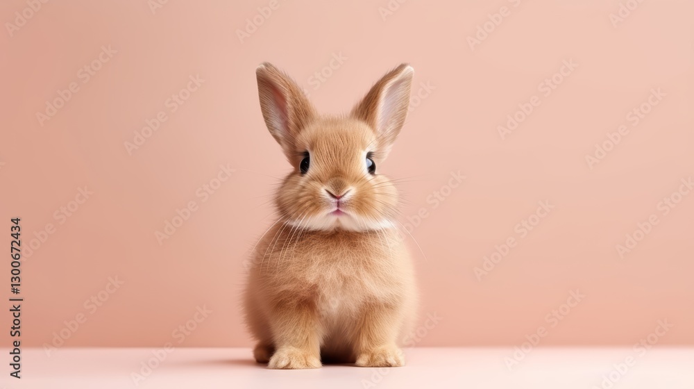 Obraz premium cute animal pet rabbit or bunny brown color smiling and laughing isolated with copy space for easter background, rabbit, animal, pet, cute, fur, ear, mammal, background, celebration, generate by AI.
