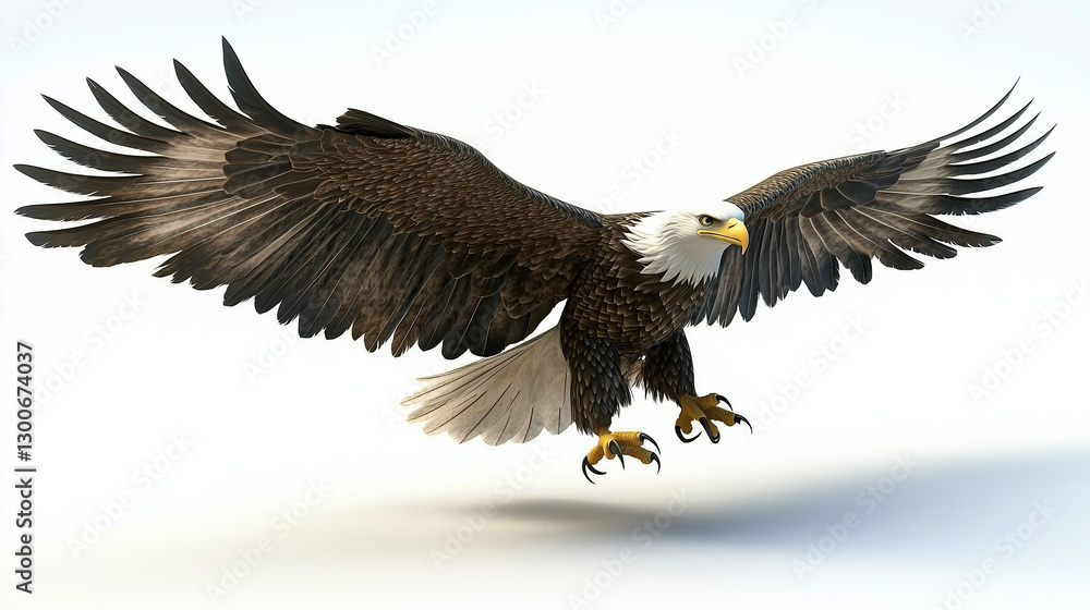 Majestic eagle soaring with outstretched wings, showcasing its powerful presence and beauty in flight Majestic eagle soaring with outstretched wings, showcasing its powerful presence and beauty in flight