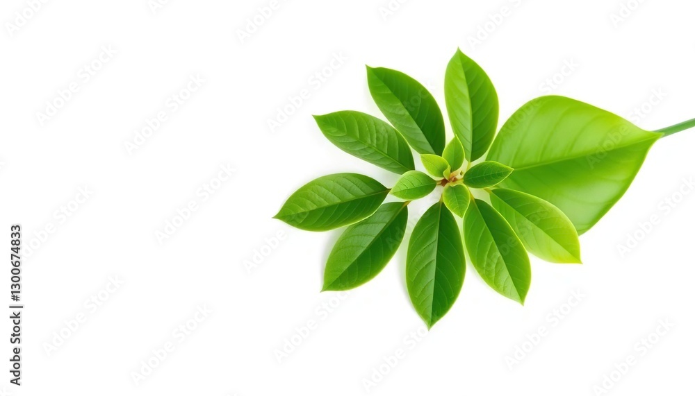 Single vibrant green plant, isolated on pure white, greenery, background Single vibrant green plant, isolated on pure white, greenery, background