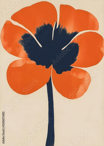 Earthy tones organic abstract botanical floral art