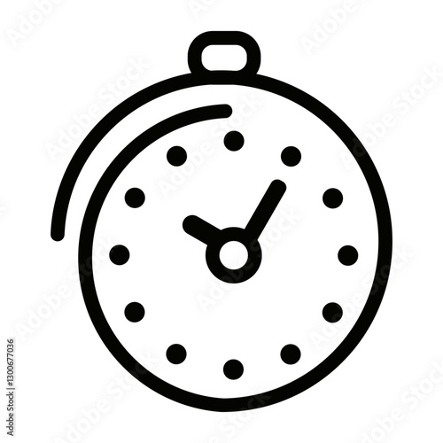 Simple black outline stopwatch icon indicating measurement of time