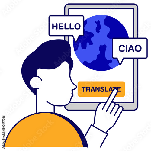 Vector design of mobile language translator icon