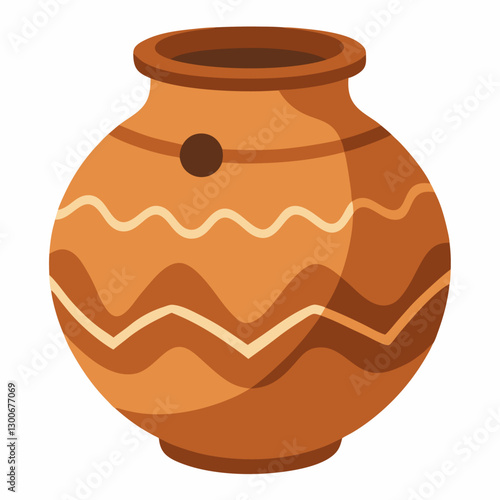 clay pot on white background