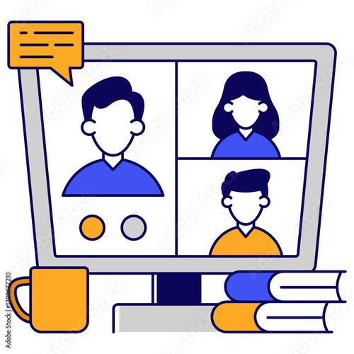 An icon design of conference call
