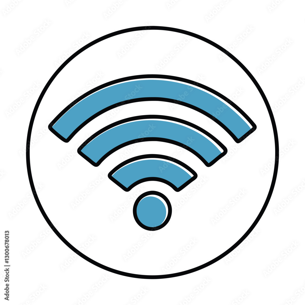 Minimalist Green Wi-Fi Symbol on a White Rounded Background Minimalist Green Wi-Fi Symbol on a White Rounded Background