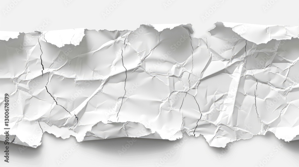 Crumpled white paper texture with intricate folds and creases, suitable for backgrounds or design projects Crumpled white paper texture with intricate folds and creases, suitable for backgrounds or design projects