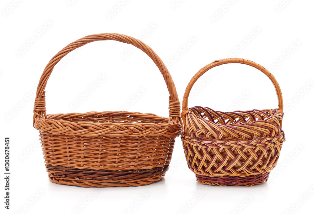 Two wicker baskets. Two wicker baskets.