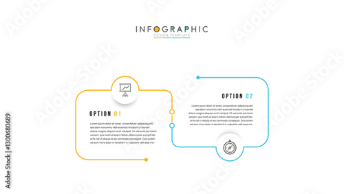 2 Step Infographic element design Vector template for presentation. process diagram and presentations step, workflow layout, banner, flow chart,