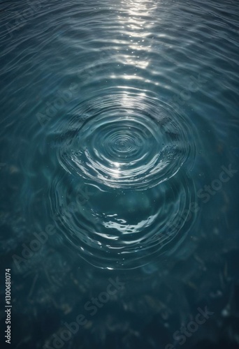 Crystal clear water with circular ripples on the surface, clear water,  peaceful atmosphere,  serene scene