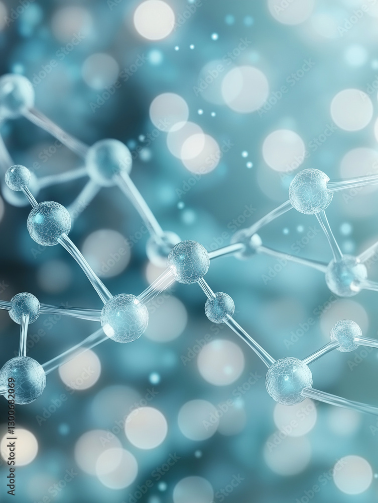 DNA Helix Molecular Structure with Blue Light Background DNA Helix Molecular Structure with Blue Light Background
