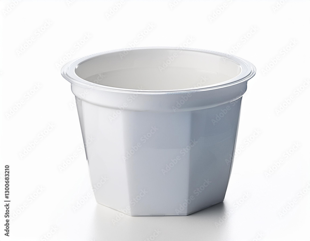 hexagonal white plastic cup isolated on white background hexagonal white plastic cup isolated on white background