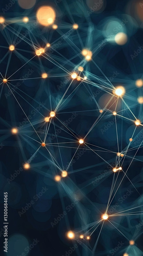 Fototapeta premium Global network connection, digital data flow, glowing nodes, abstract background, technology concept