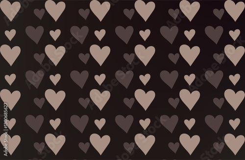 Abstract Heart Pattern Cute brown Color Background. mocha mousse background. vector illustration
