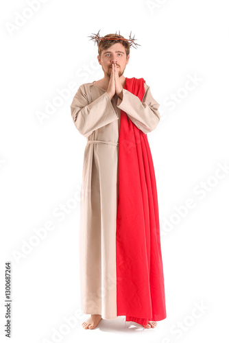 Man in Jesus robe and crown...