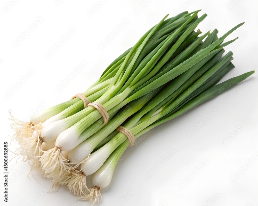 Bunch of fresh spring onions isolated on white background Bunch of fresh spring onions isolated on white background