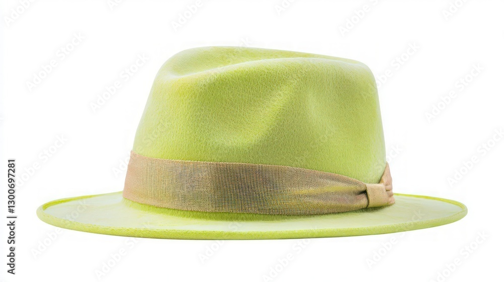 Lime Green Fedora Hat with Gold Band Fashion Accessory Stylish Headwear Lime Green Fedora Hat with Gold Band Fashion Accessory Stylish Headwear