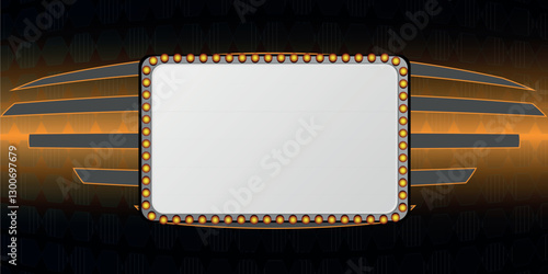 Light frame retro Shining retro light banner