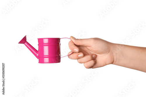 Female hand with pink water...