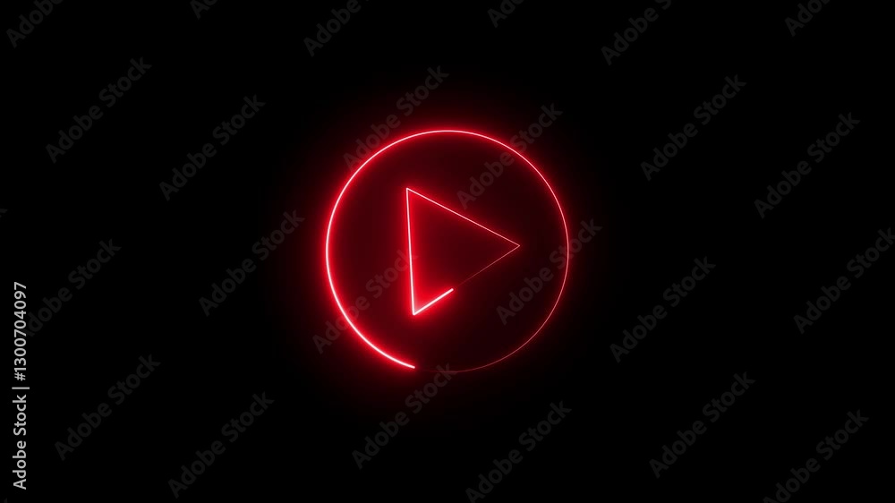 Video, audio neon play button icon animation. glowing play button animation. Press to play. Start button sign video. Music play button icon animation in glowing neon circle and press icon animation. Video, audio neon play button icon animation. glowing play button animation. Press to play. Start button sign video. Music play button icon animation in glowing neon circle and press icon animation.