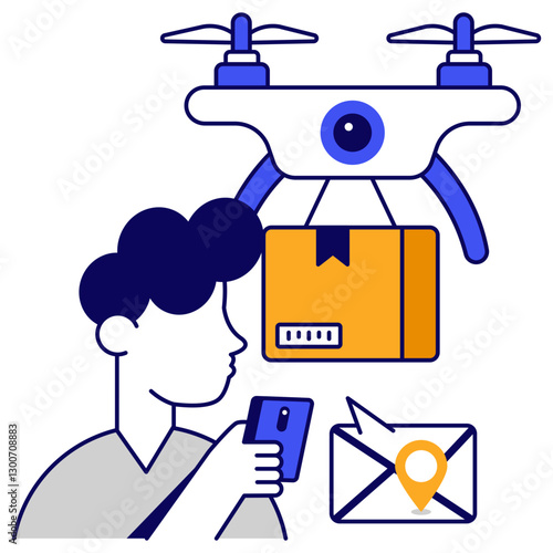 Modern design icon of drone delivery